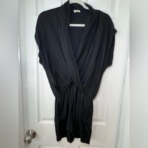 L'AGENCE Black Draped V-Neck Jumpsuit Size 0